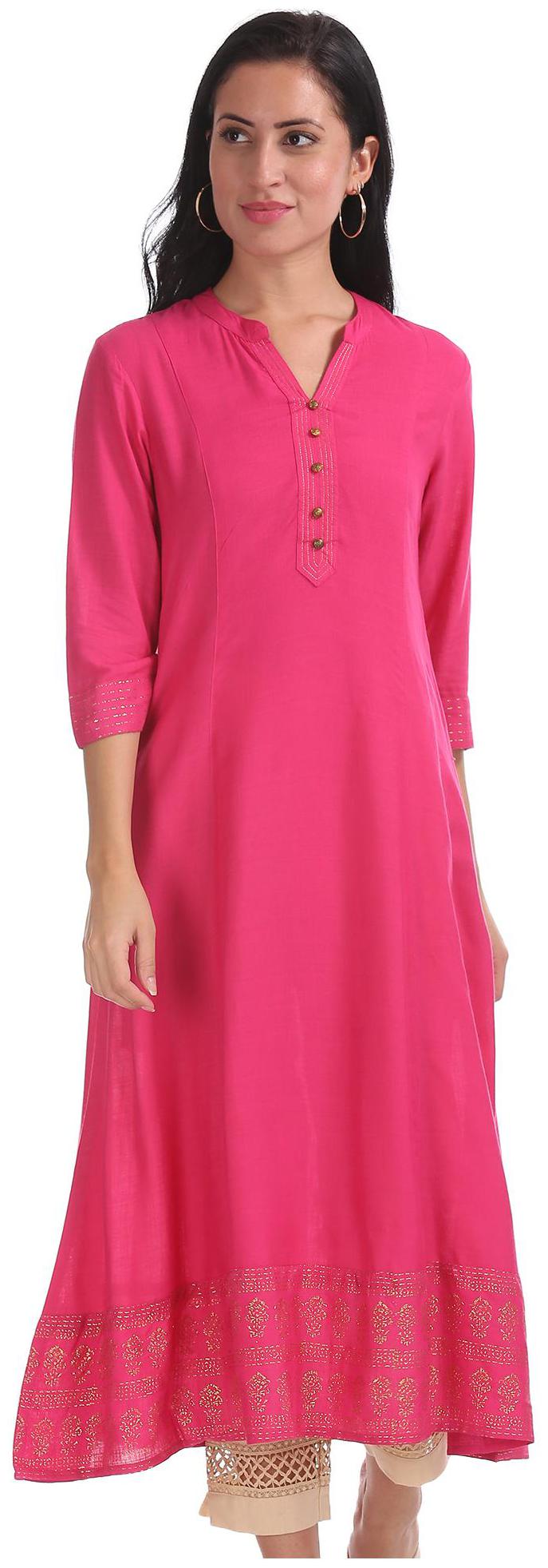 

Anahi Women Pink Printed Straight Kurta