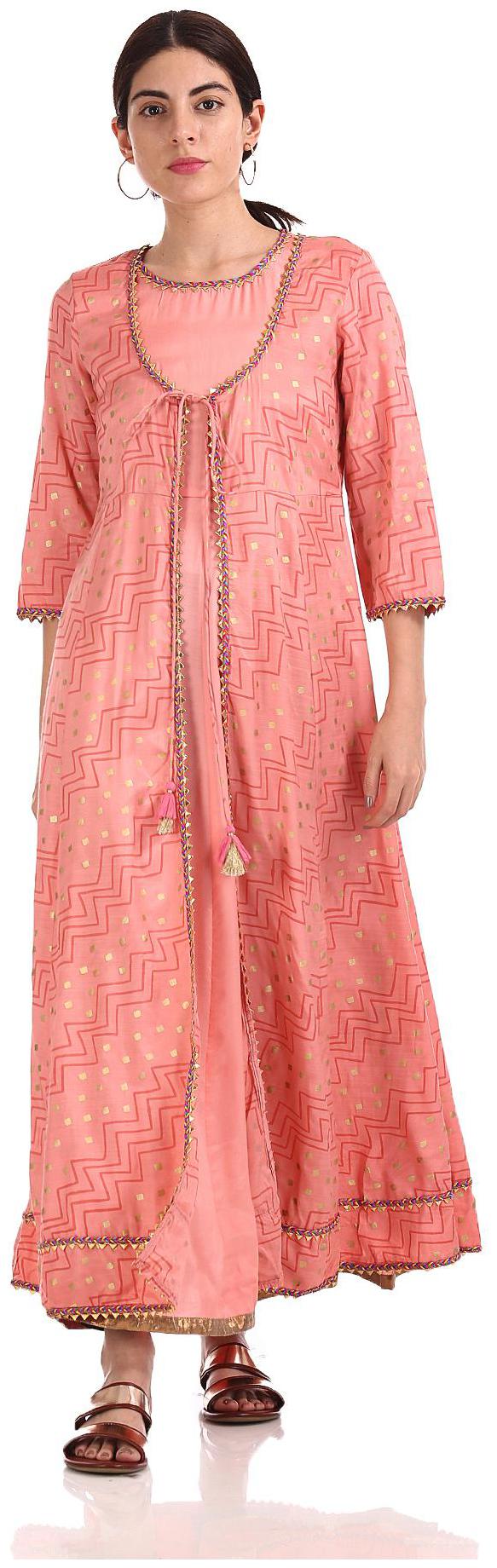 

Anahi Women Pink Solid Straight Kurta