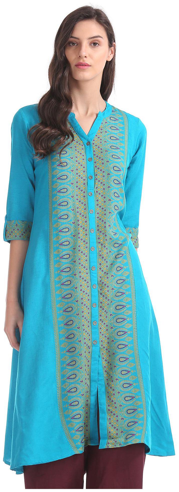 

Anahi Women Blue Printed Straight Kurta