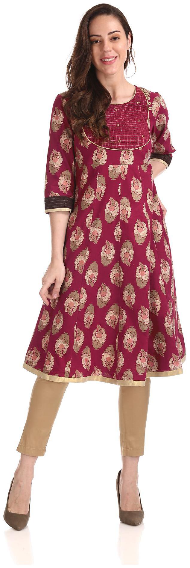 

Anahi Women Red Printed Anarkali Kurta