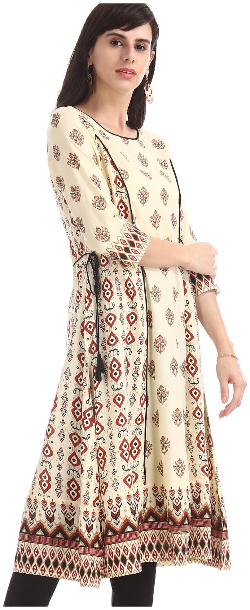 

Anahi Women Beige Printed Straight Kurta