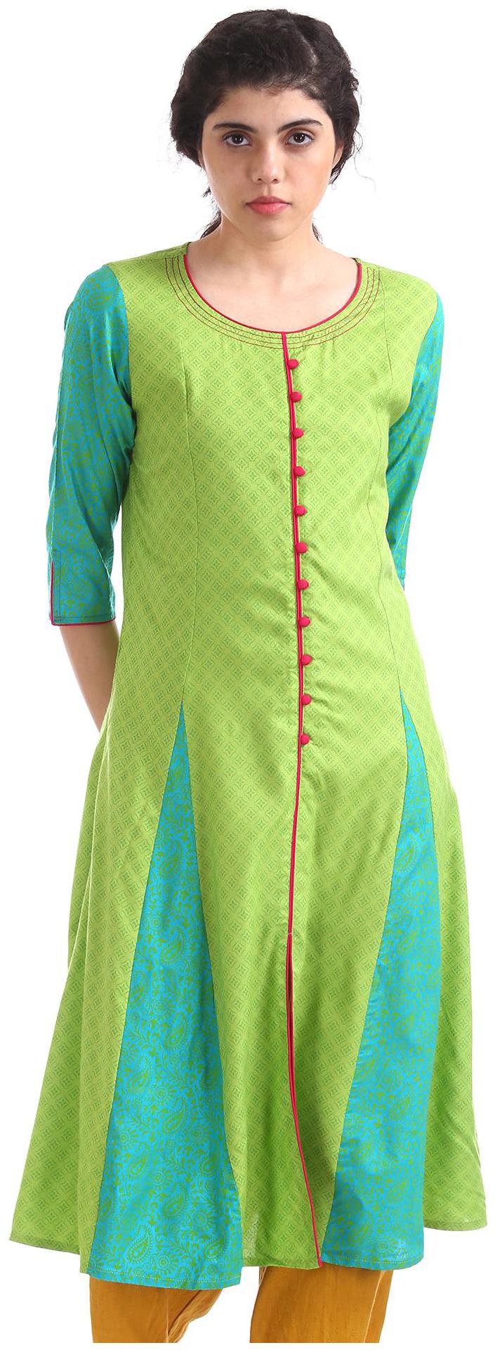 

Anahi Women Green Printed Straight Kurta