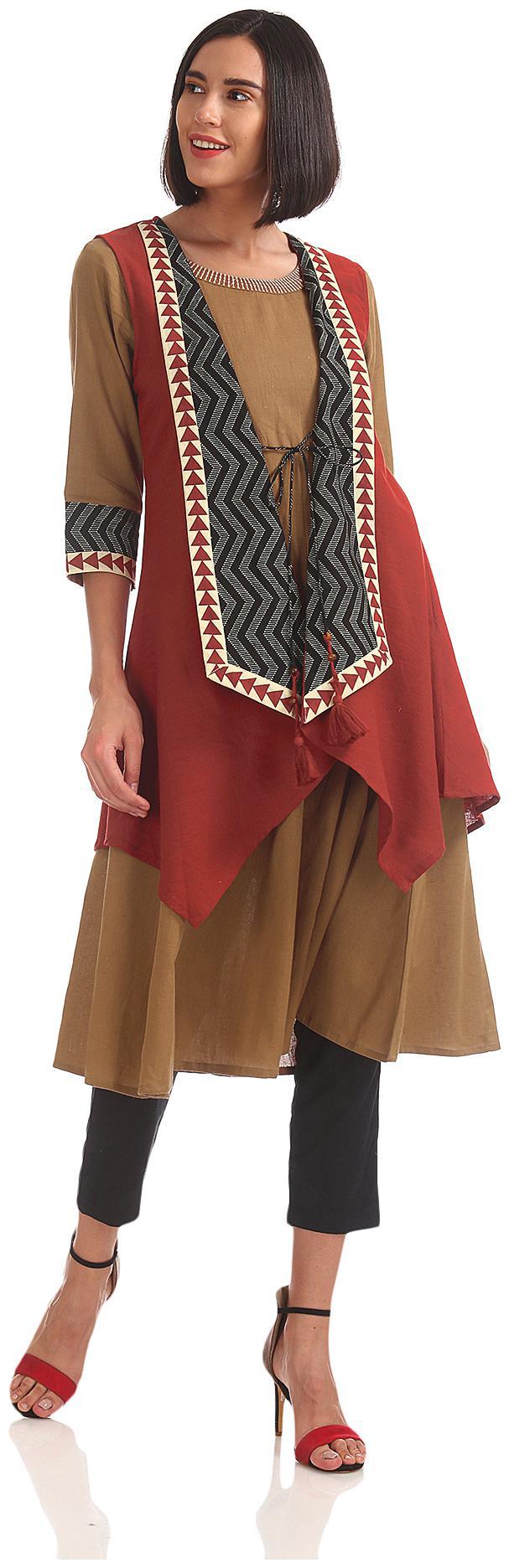 

Anahi Women Brown Printed Anarkali Kurta