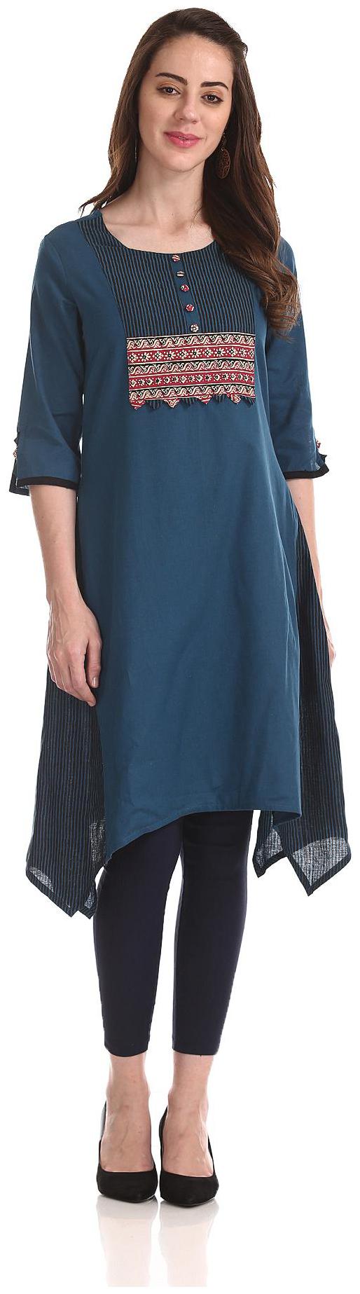 

Anahi Women Blue Printed Assymetrical Kurta