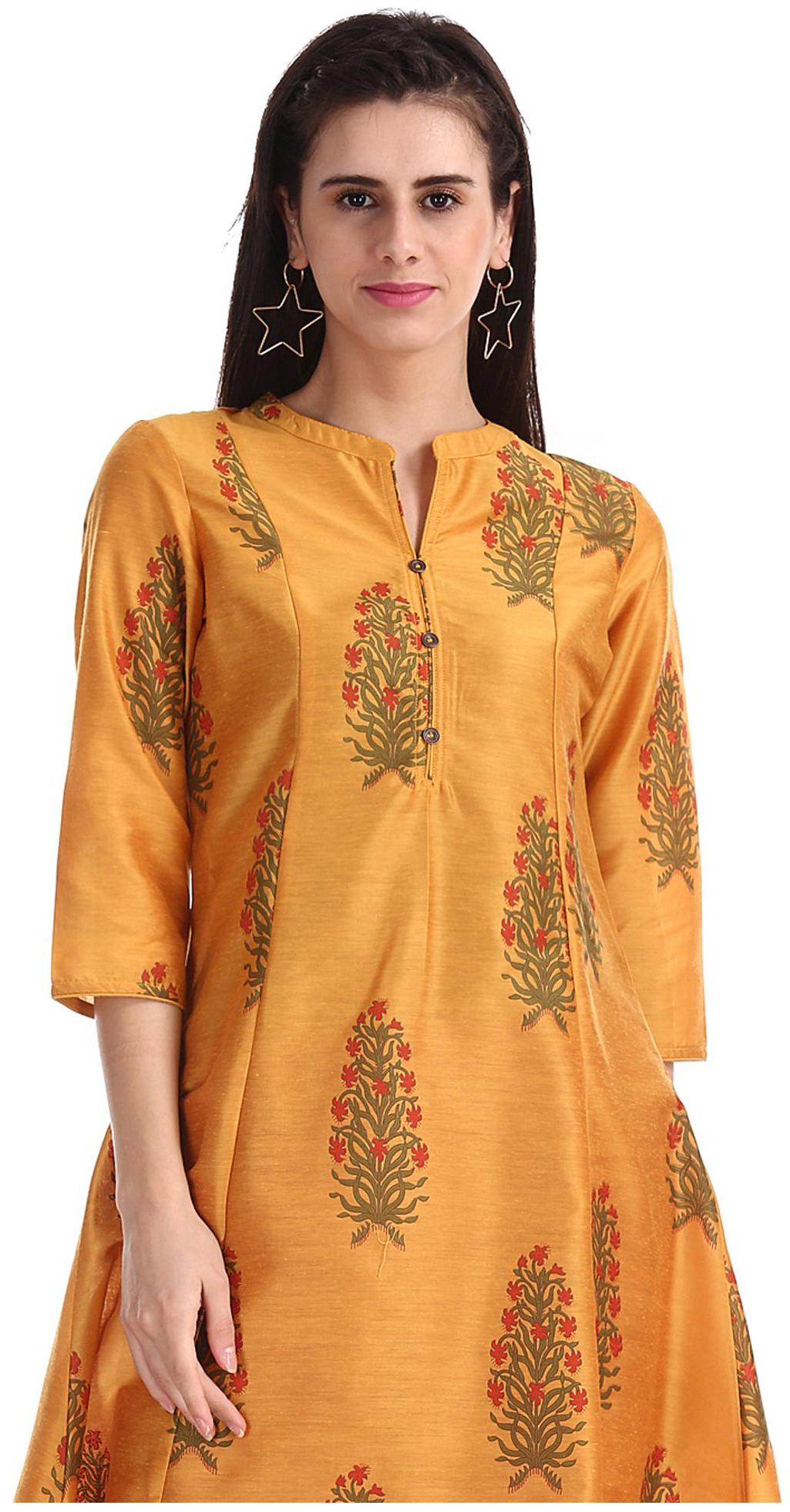 

Anahi Women Yellow Printed Straight Kurta