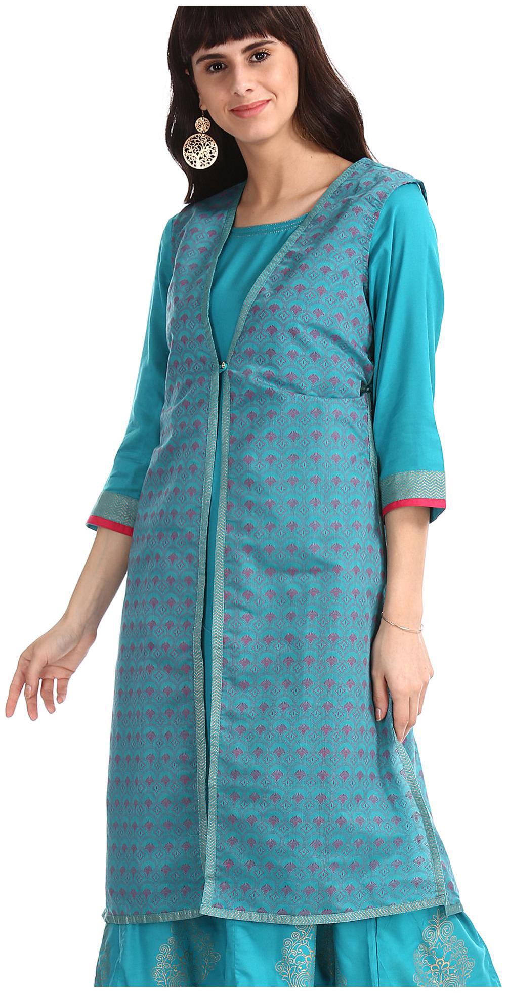 

Anahi Women Blue Printed Straight Kurta