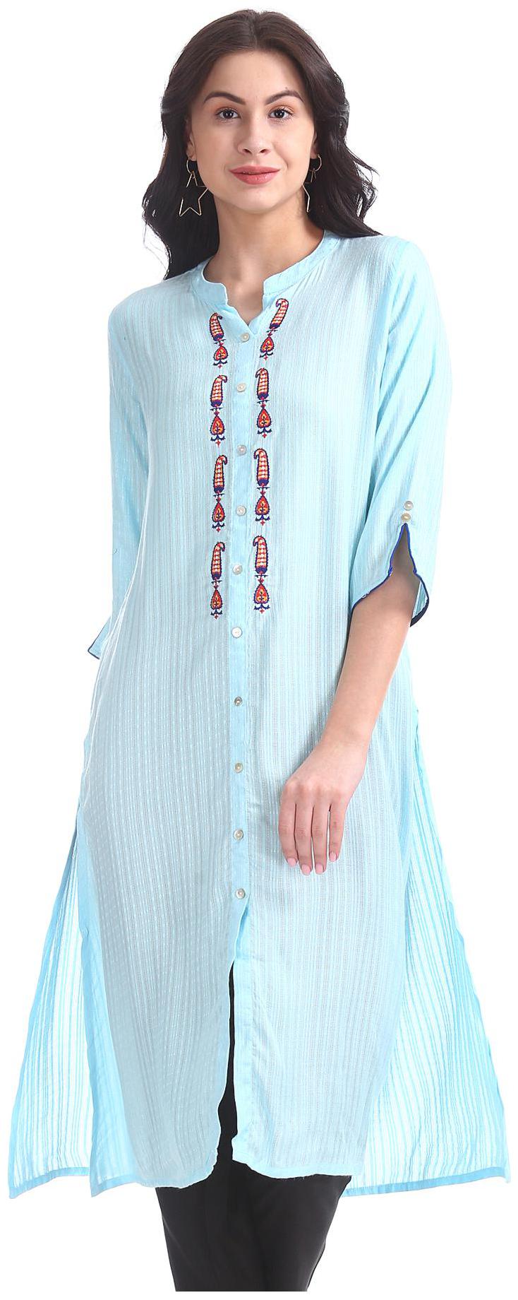 

Anahi Women Blue Printed Straight Kurta