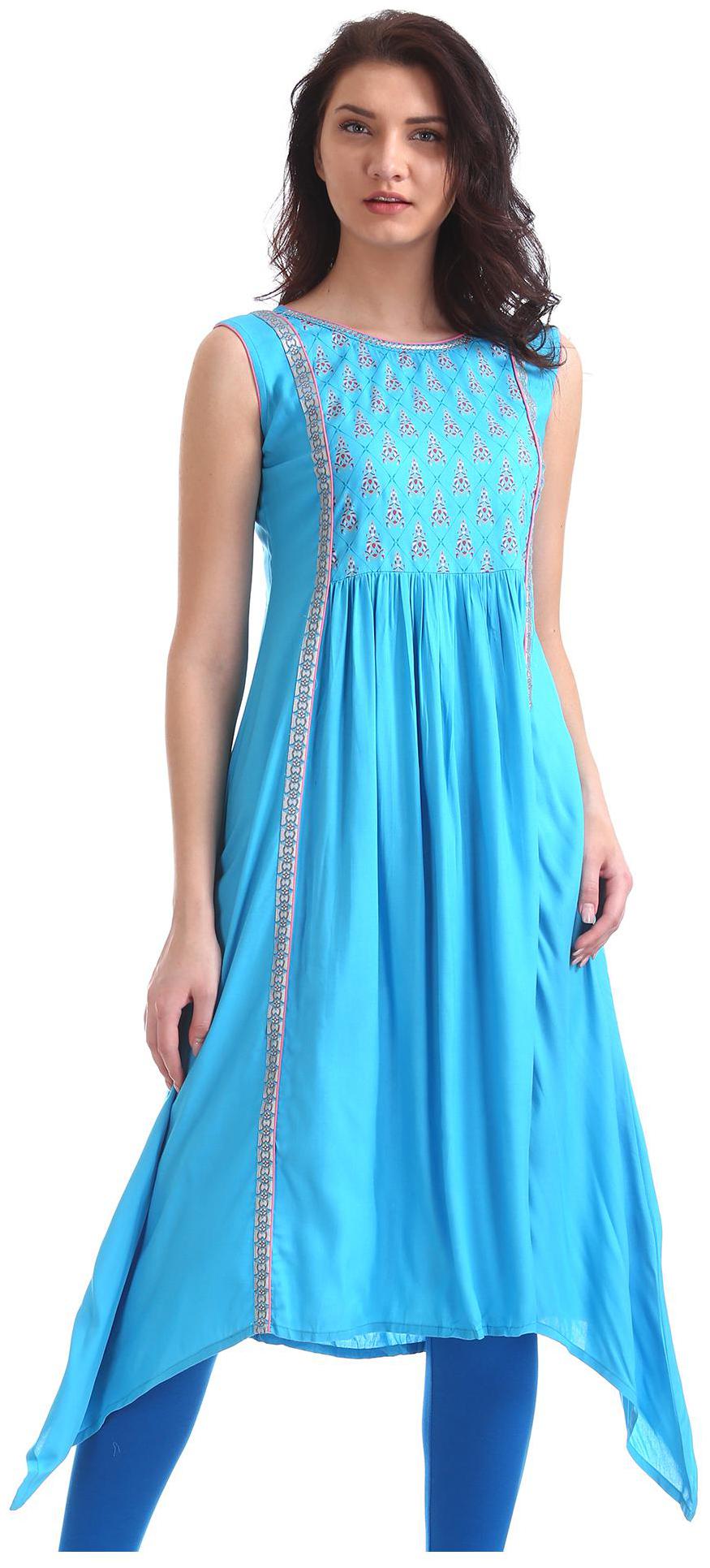 

Anahi Women Blue Printed Straight Kurta