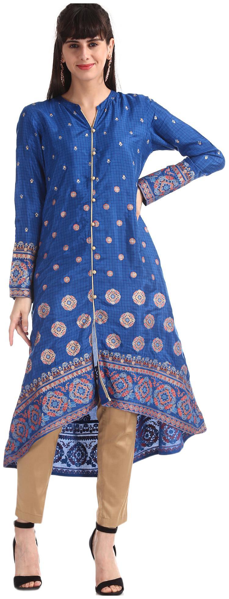 

Anahi Women Blue Printed Straight Kurta