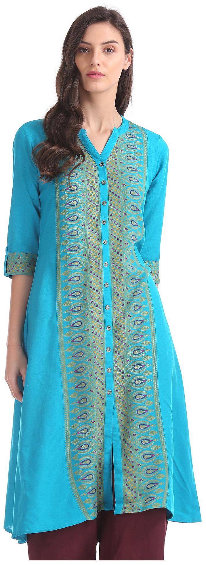 

Anahi Women Blue Printed Straight Kurta