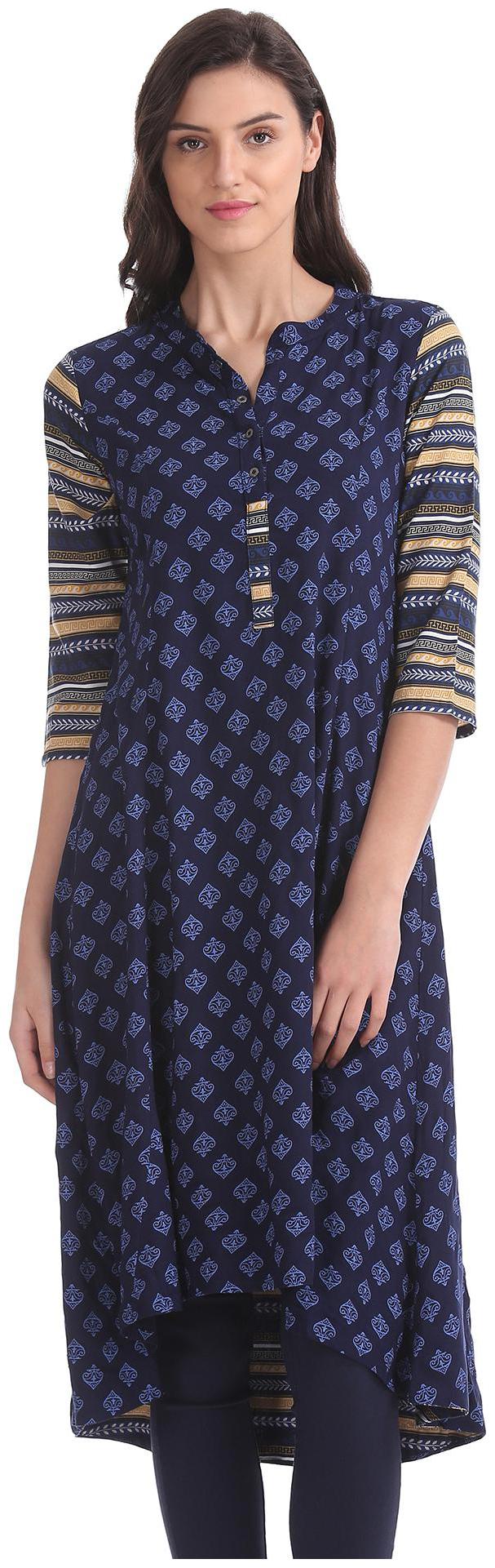 

Anahi Women Blue Printed Straight Kurta