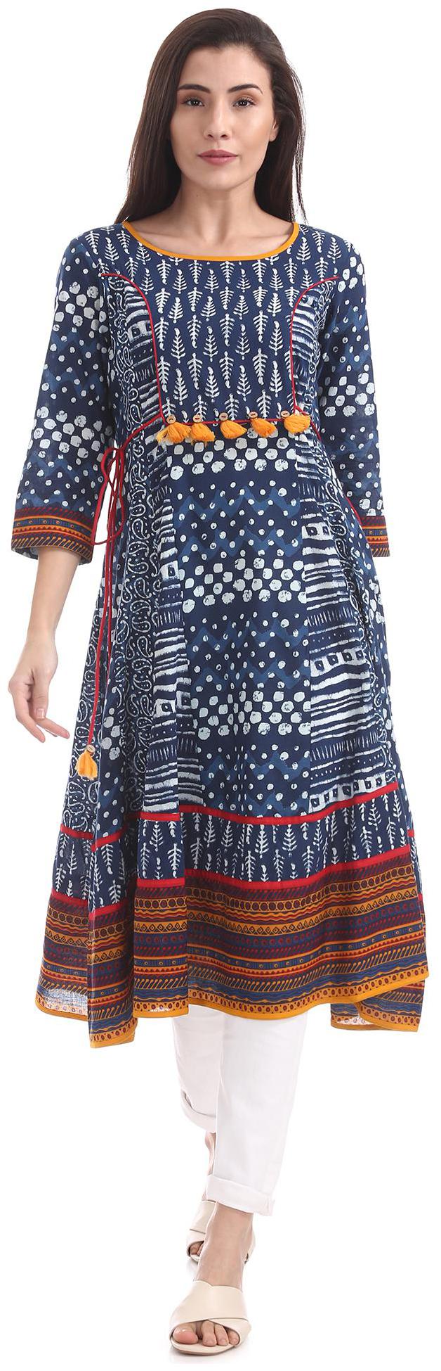 

Anahi Women Blue Printed Straight Kurta