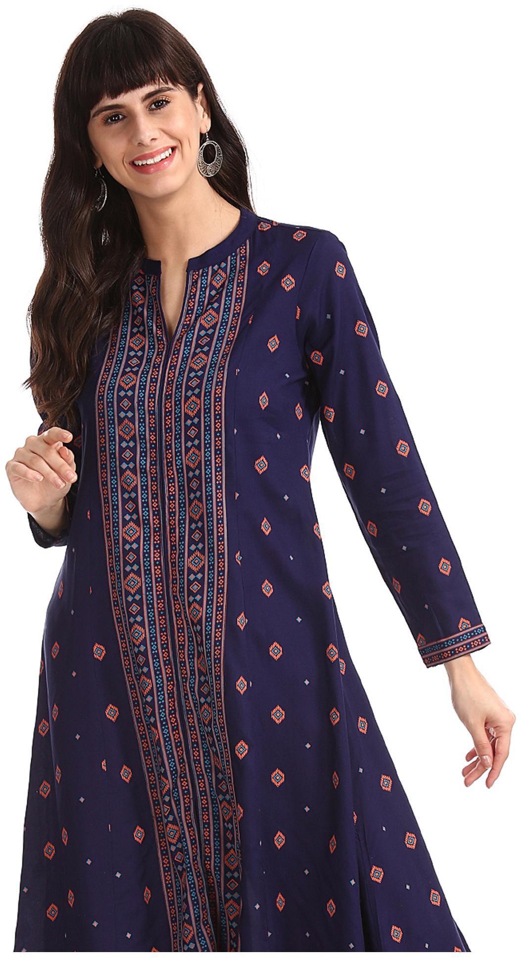

Anahi Women Blue Printed Straight Kurta