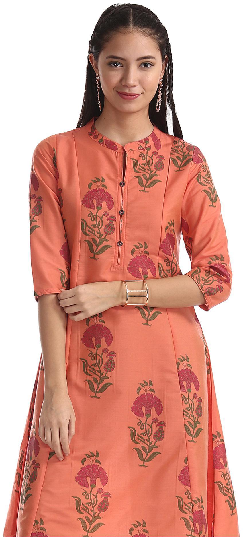 

Anahi Women Orange Printed Straight Kurta