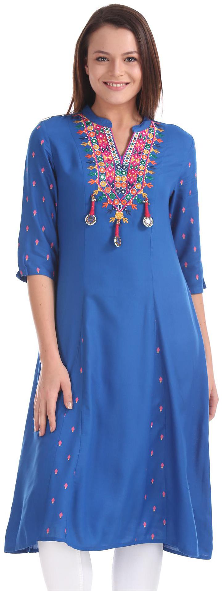 

Anahi Women Blue Ethnic Motifs Anarkali Kurta