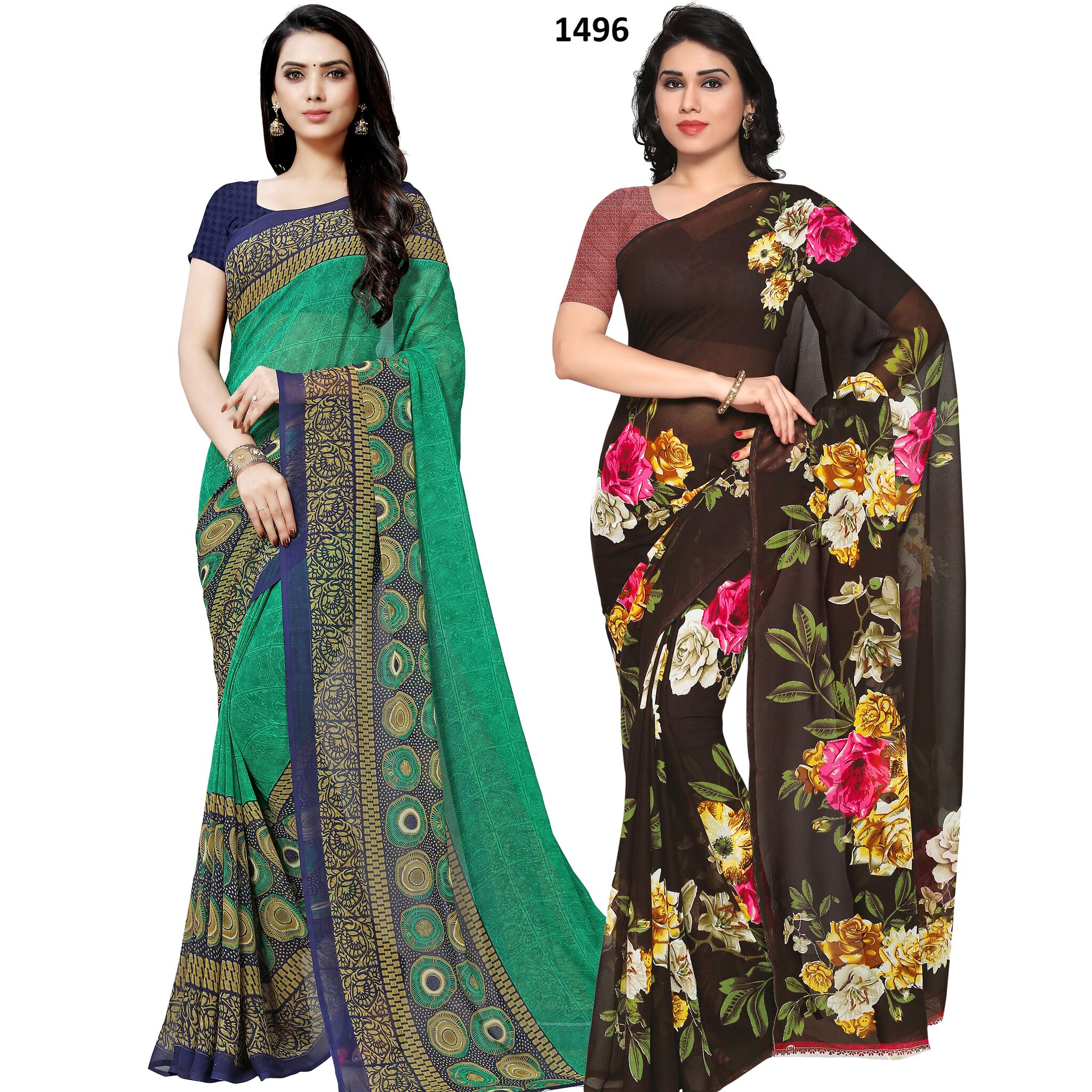 

Anand Sarees Women Faux Georgette Multi Regular Saree With Blouse
