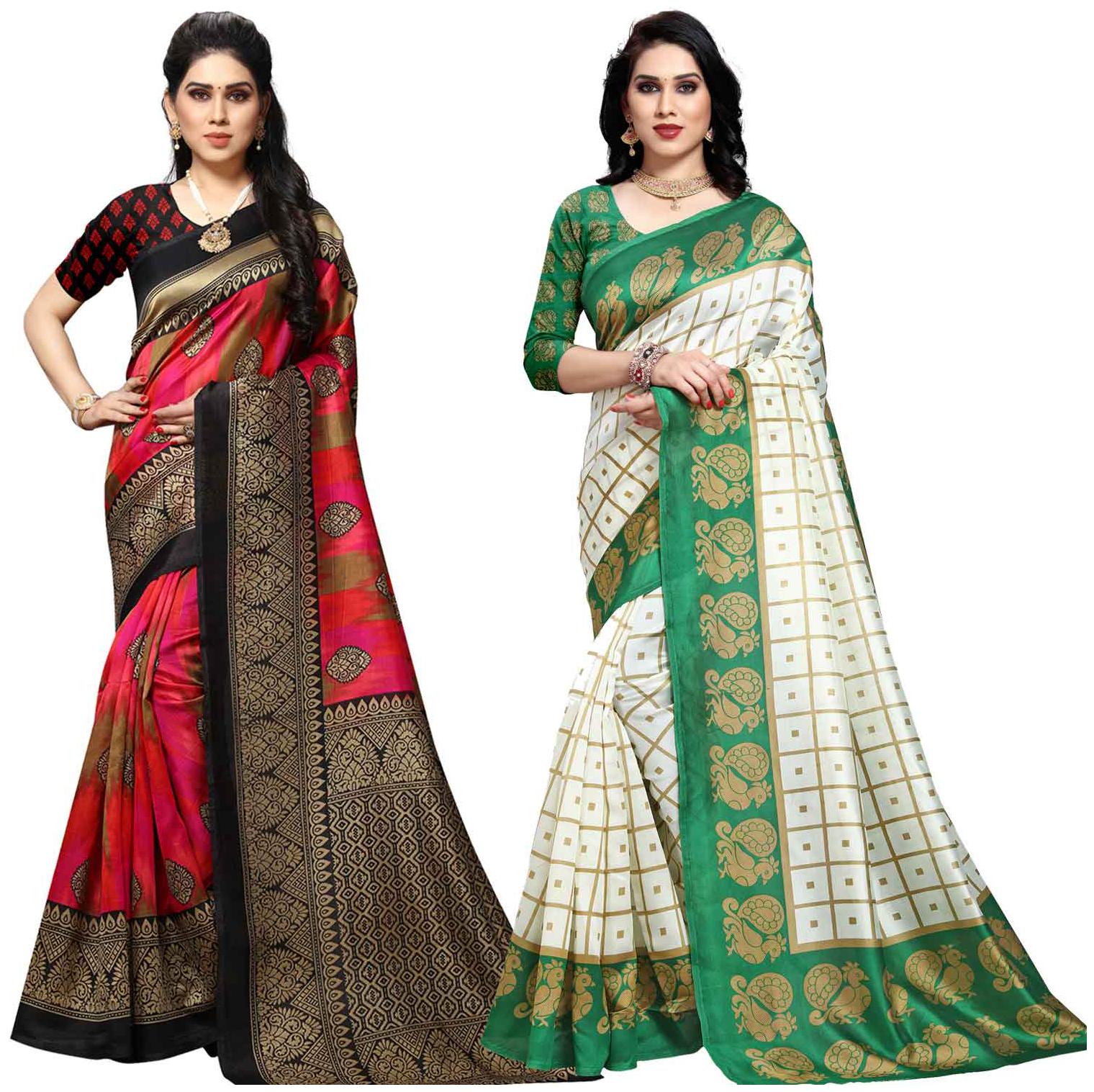

Anand Sarees Silk Printed Multi Color Regular Saree