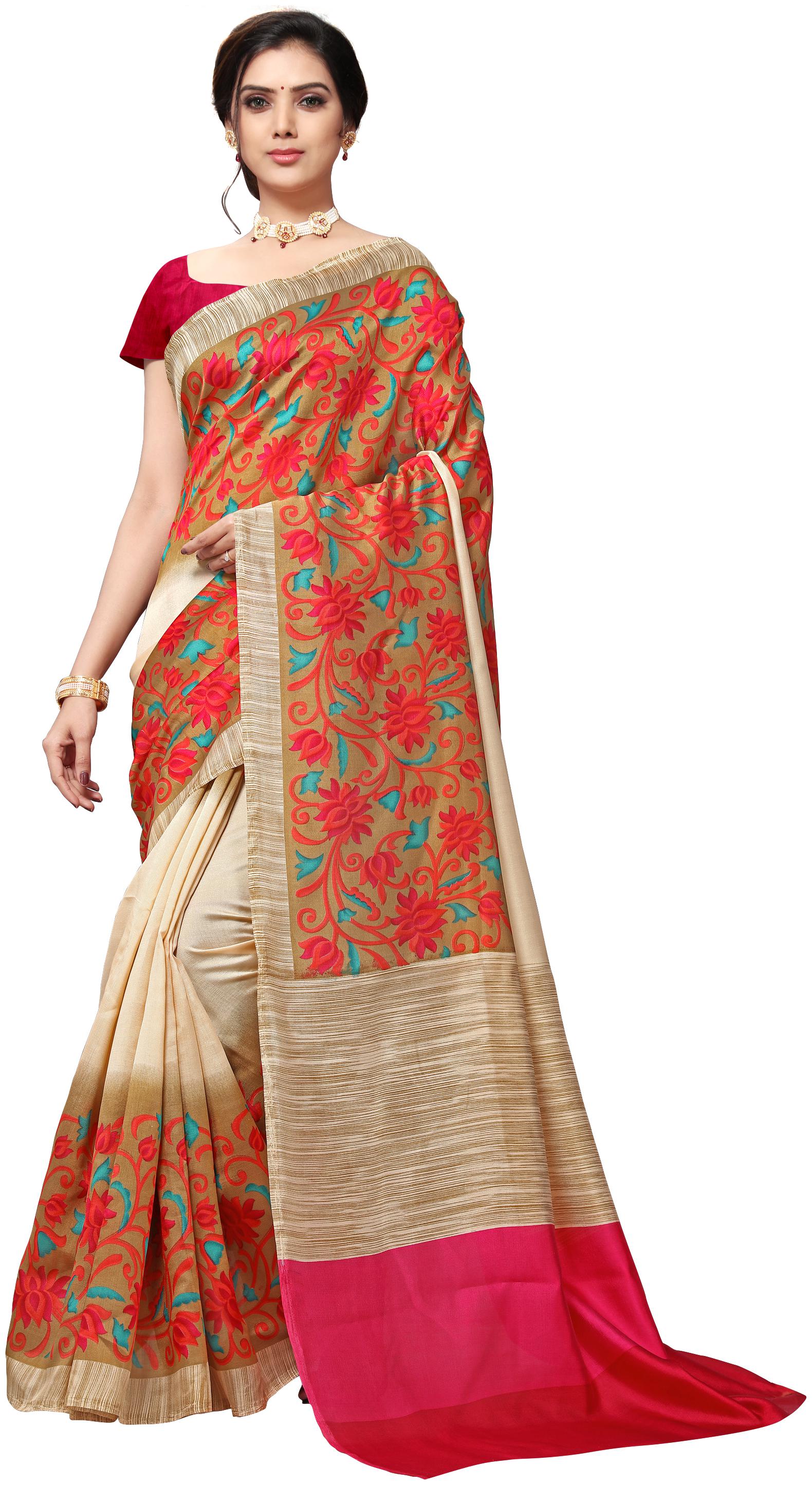 

Anand Sarees Silk Floral Regular Saree With Blouse For Women Color Multi