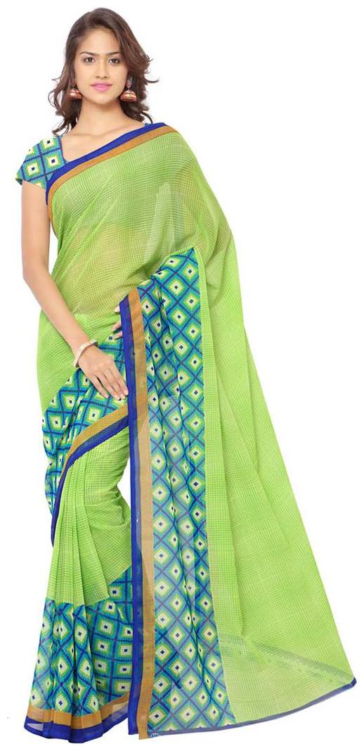

Anand Sarees Printed Designer Faux Georgette Multicolor Saree with blouse piece