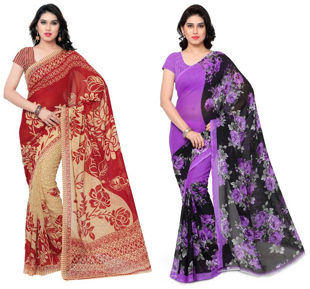 

Anand Sarees Faux Georgette Multi Color Printed Pack Of 2 Saree With Blouse Piece ( 1086 5 1152 4 )
