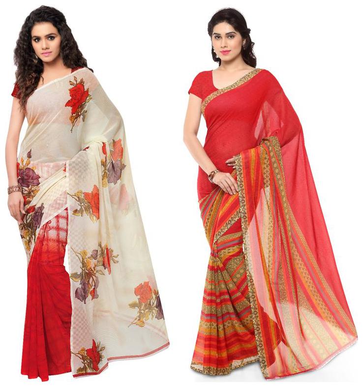 

Anand Sarees Faux Georgette Multi Color Printed Pack Of 2 Saree With Blouse Piece ( 1080 1164 1 )