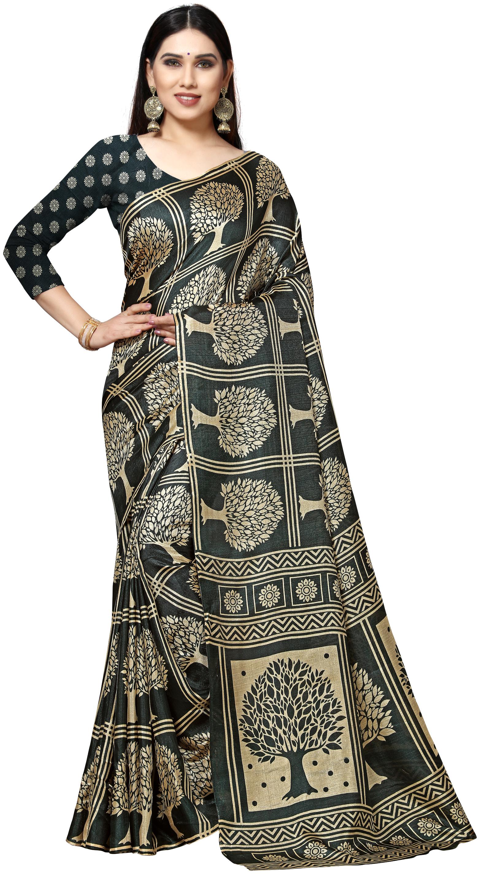 

Anand Sarees Khadi No Work Women Regular Saree Green