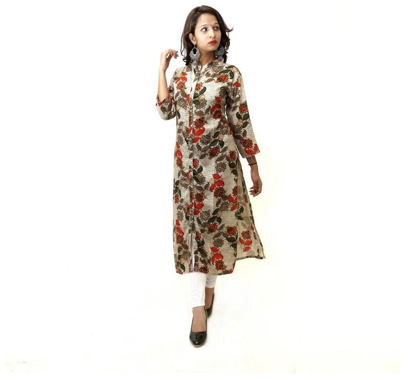 

Anand trading Co Rayon Floral Women Brown Kurti