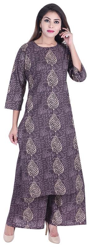 

ANAND TRADING CO Women Kurta and Palazzo Set Grey