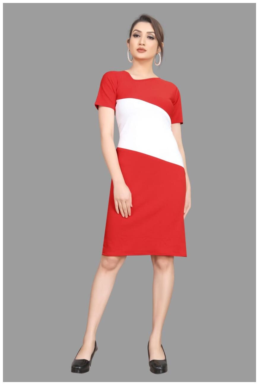 

Angel Queen Red Colorblocked Bodycon dress