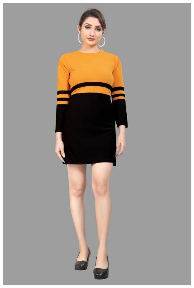 

Angel Queen Yellow Black Colorblocked Bodycon dress