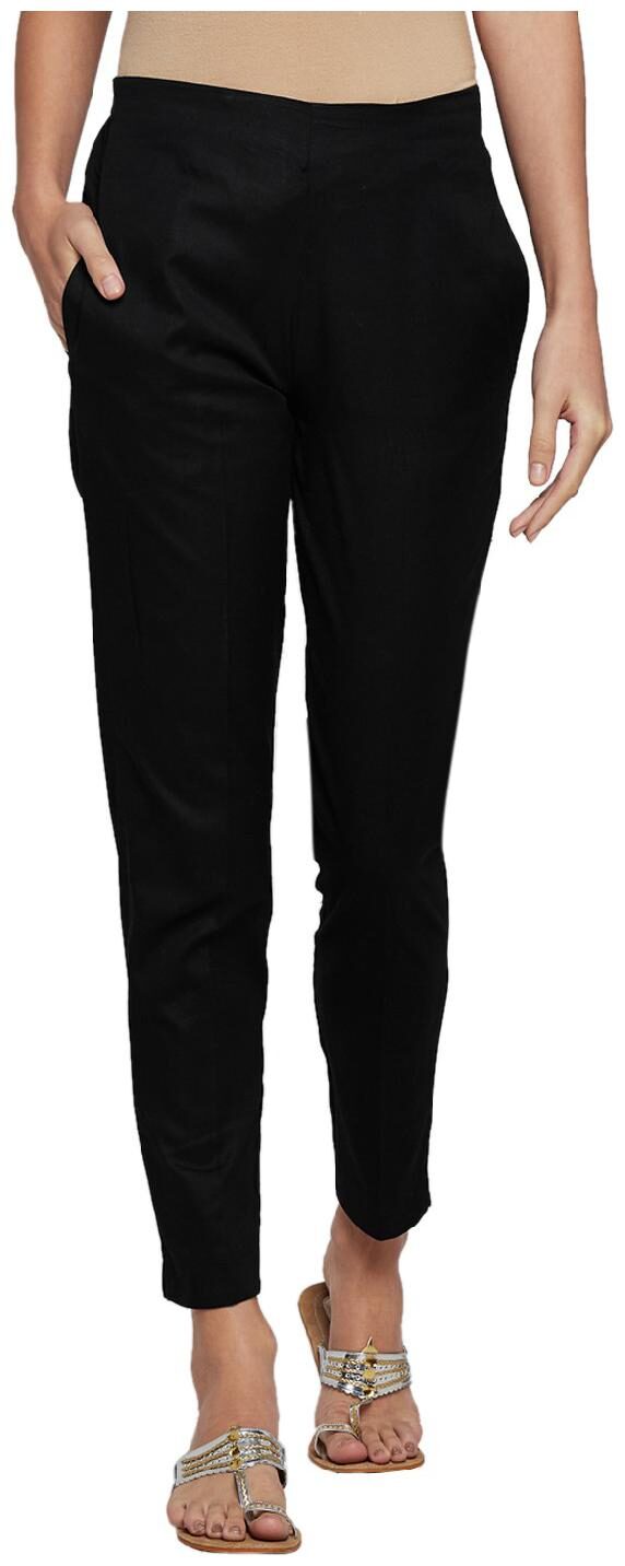 

ANIIQ Women Black Straight fit Regular pants