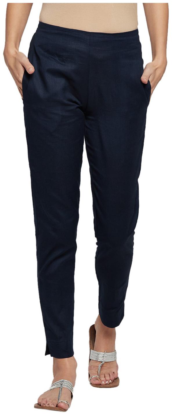

ANIIQ Women Blue Straight fit Regular pants