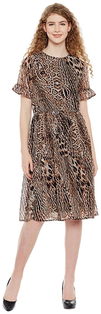 

Oxolloxo Brown Solid A-line dress