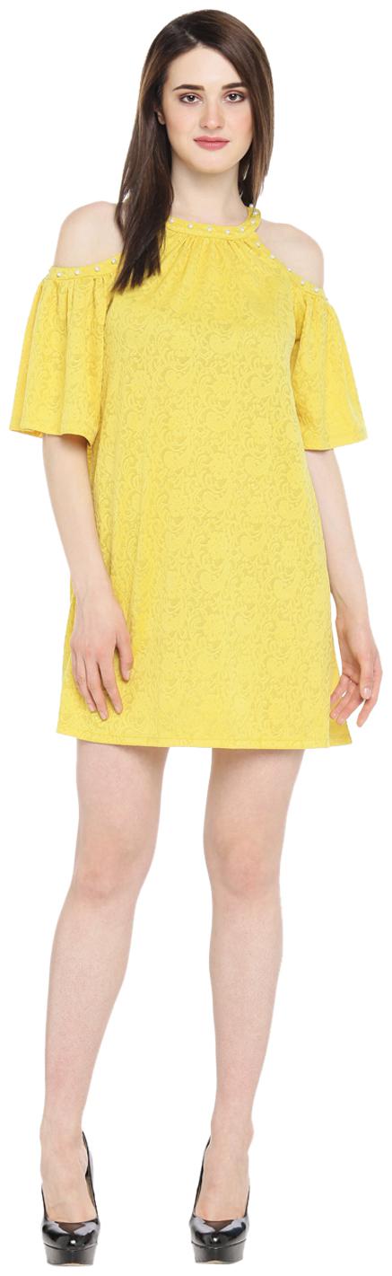 

Annabelle By Pantaloons Yellow Printed A-line dress