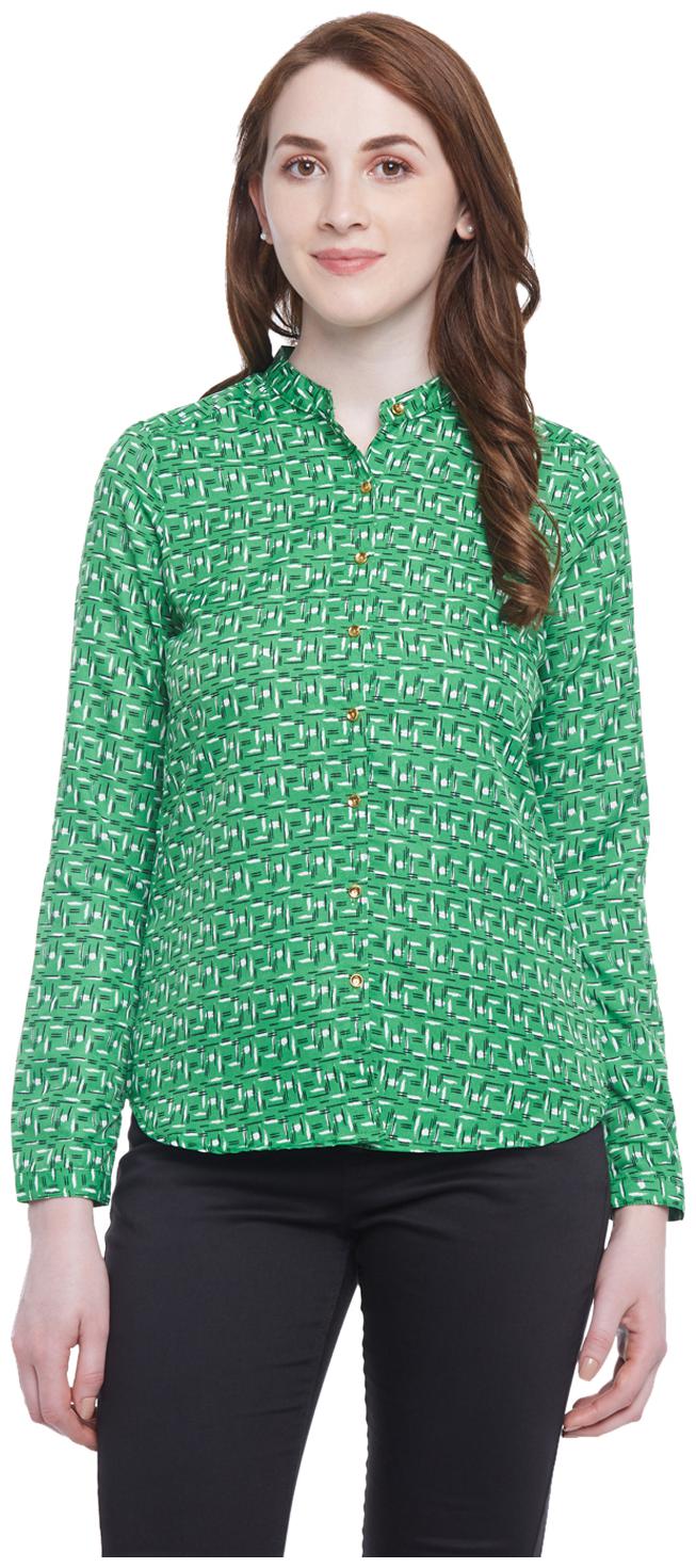 

Annabelle By Pantaloons Women Green Printed Regular Fit Shirt