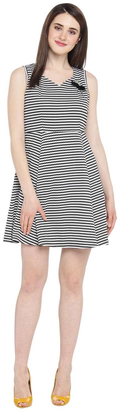 

Annabelle By Pantaloons Black Striped A-line dress