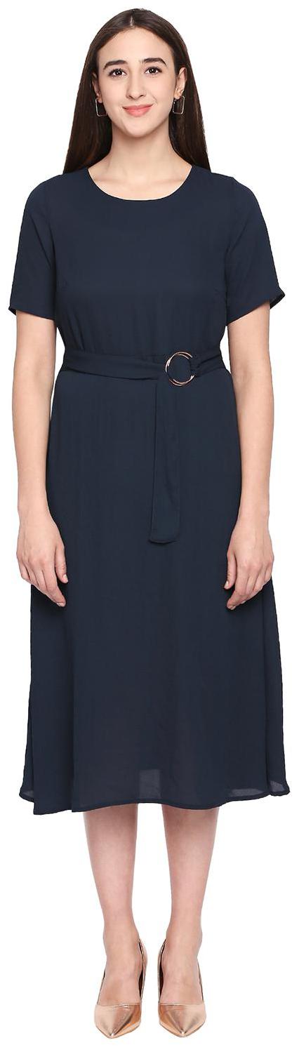 

Annabelle By Pantaloons Navy Solid Maxi dress