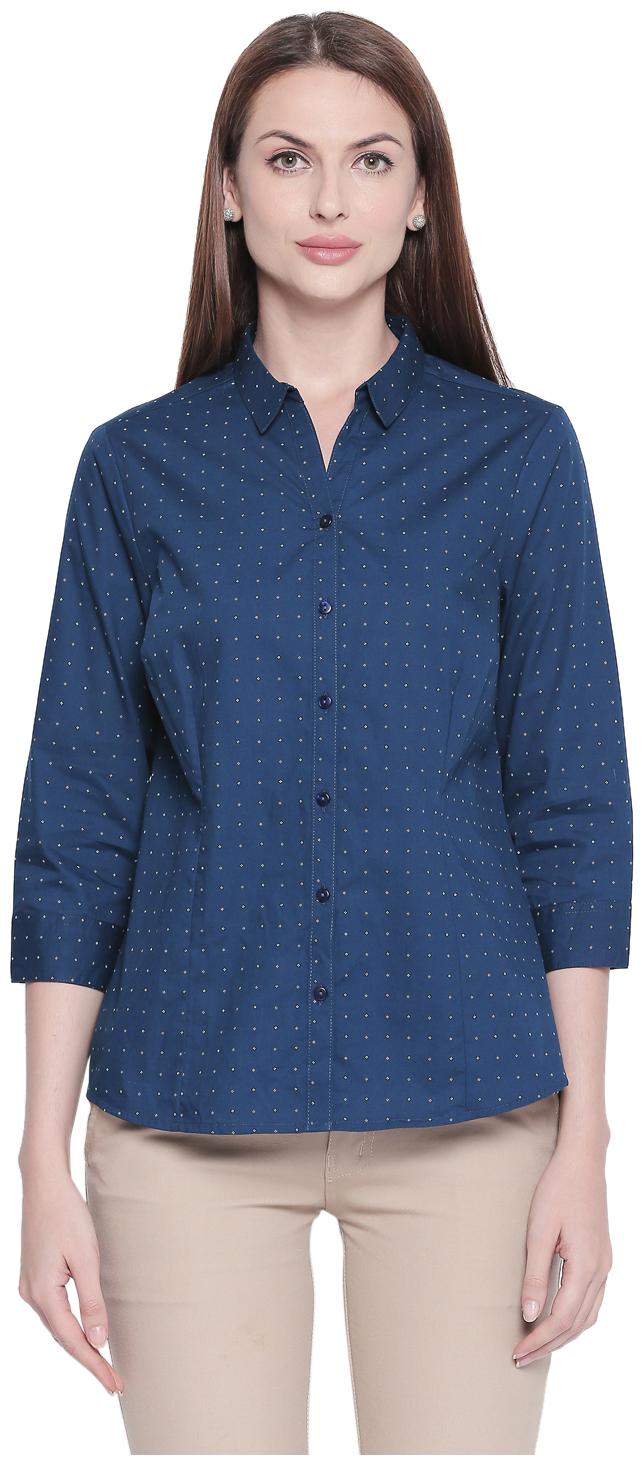 

Annabelle By Pantaloons Women Blue Printed Regular Fit Shirt