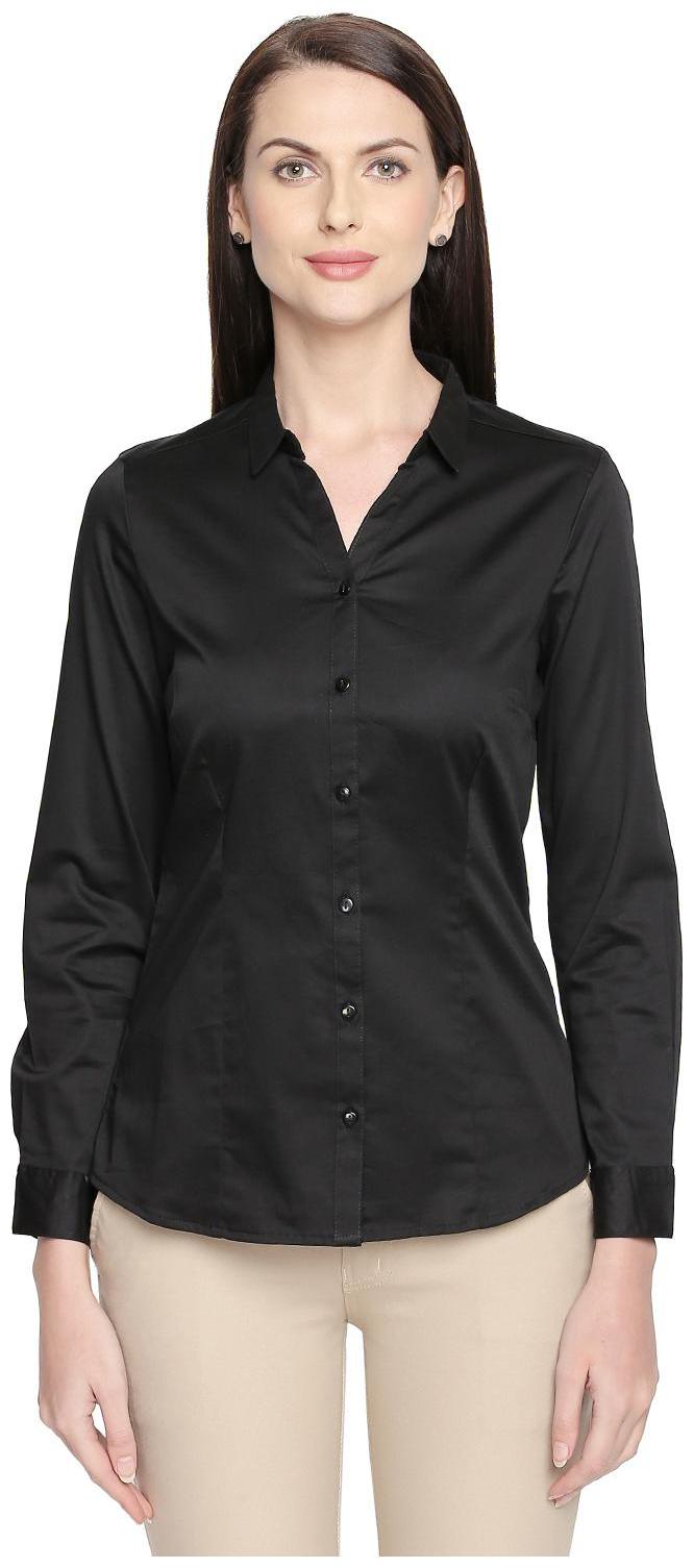 

Annabelle By Pantaloons Women Black Solid Regular Fit Shirt