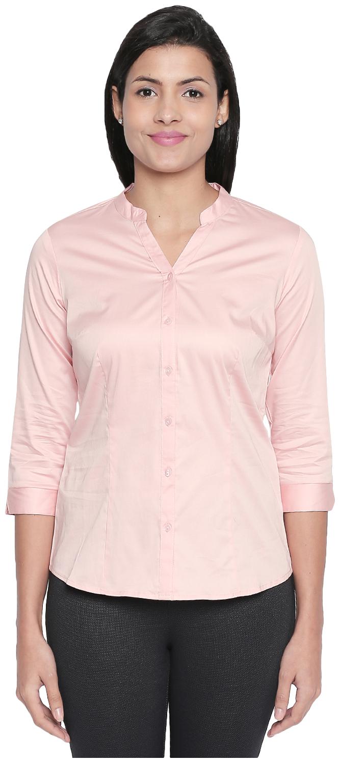 

Annabelle By Pantaloons Women Pink Solid Regular Fit Shirt