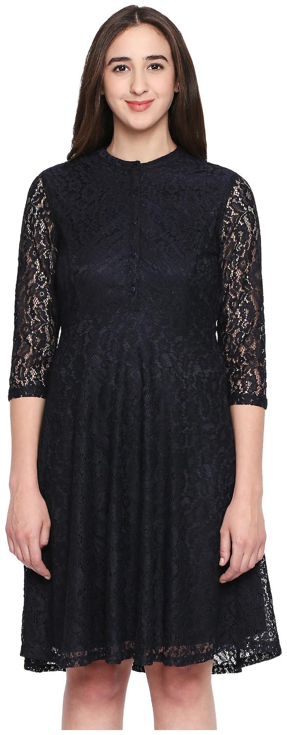 

Annabelle By Pantaloons Blue Solid A-line dress