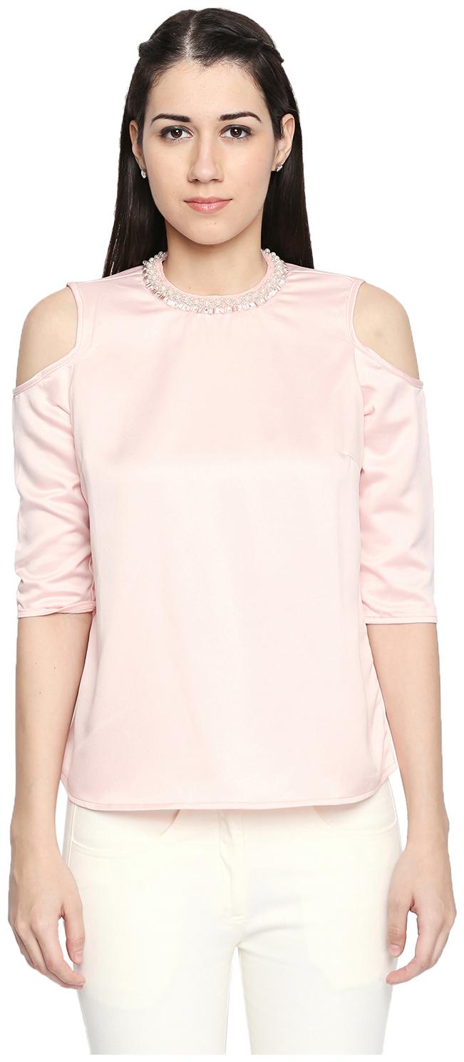 

Annabelle By Pantaloons Women Solid Regular top - Pink