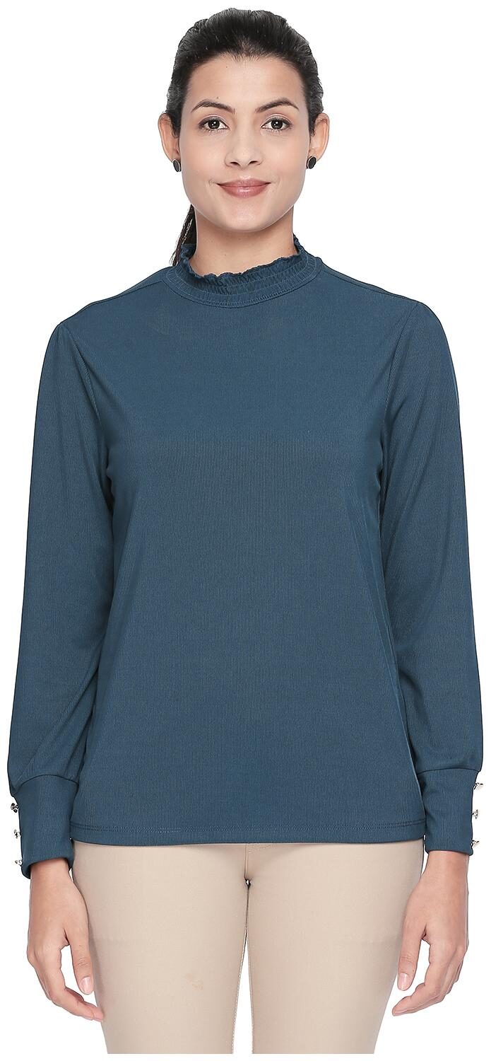

Annabelle By Pantaloons Women Solid Blouson top - Blue