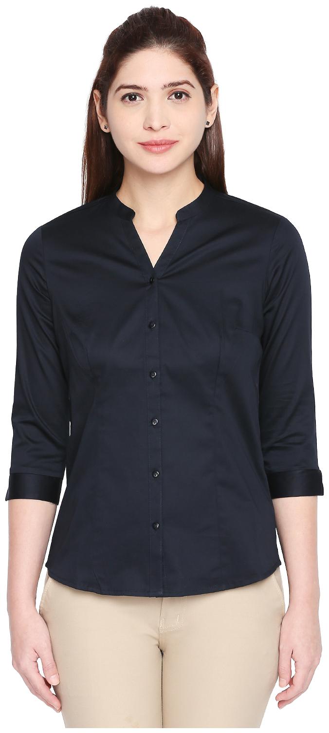 

Annabelle By Pantaloons Women Blue Solid Regular Fit Shirt