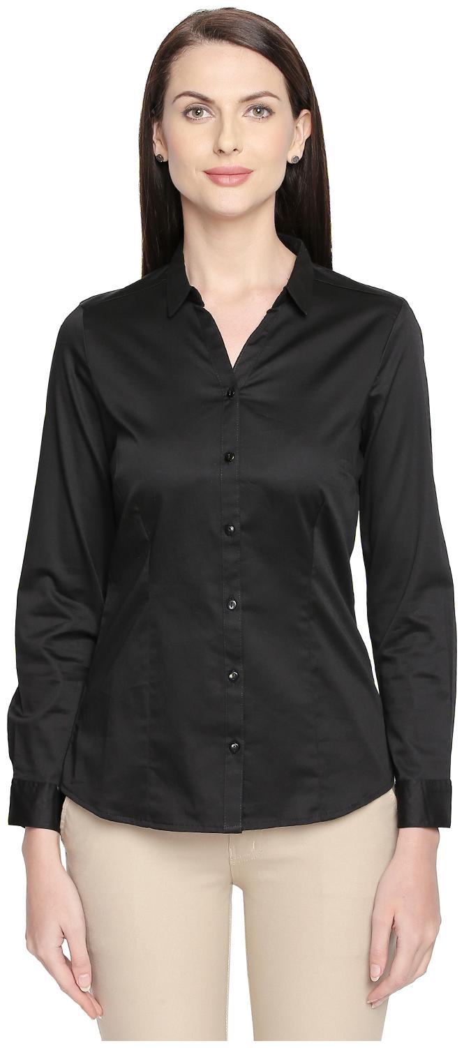 

Annabelle By Pantaloons Women Black Solid Regular Fit Shirt