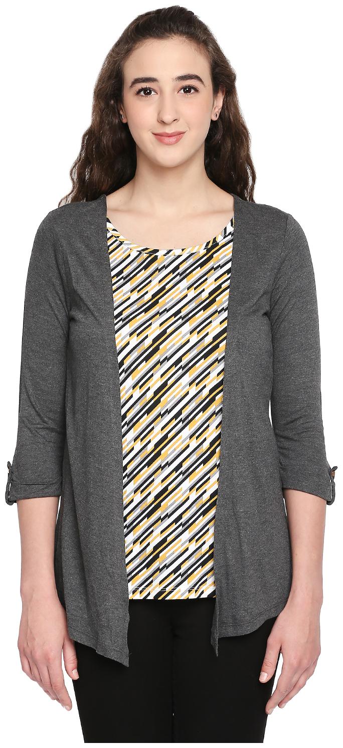 

Annabelle By Pantaloons Women Printed Regular top - Grey