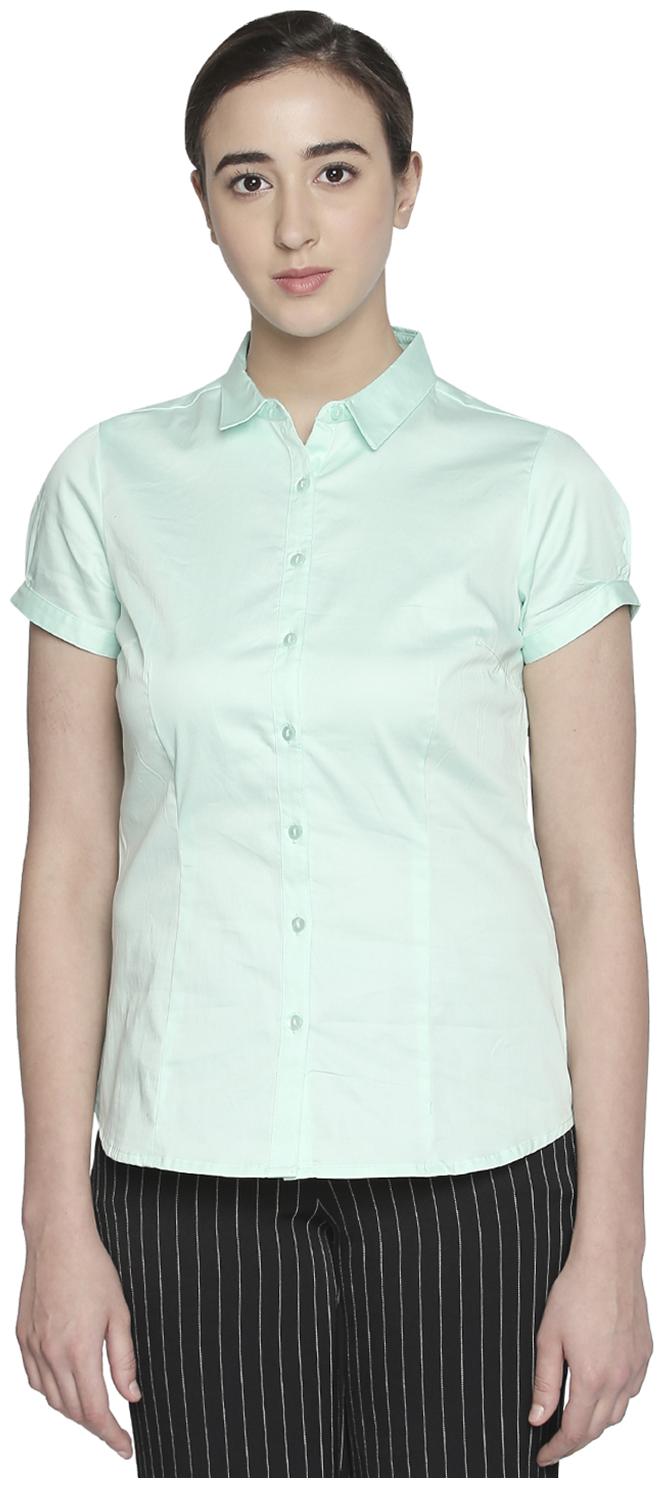 

Annabelle By Pantaloons Women Green Solid Regular Fit Shirt