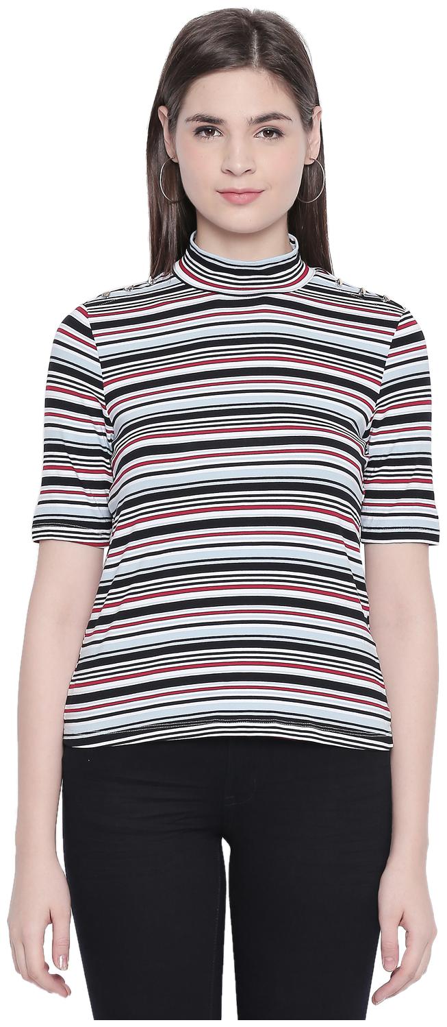 

Annabelle By Pantaloons Women Multi Regular fit High neck Viscose rayon T shirt
