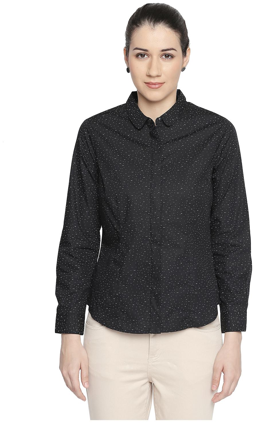 

Annabelle By Pantaloons Women Black Printed Regular Fit Shirt