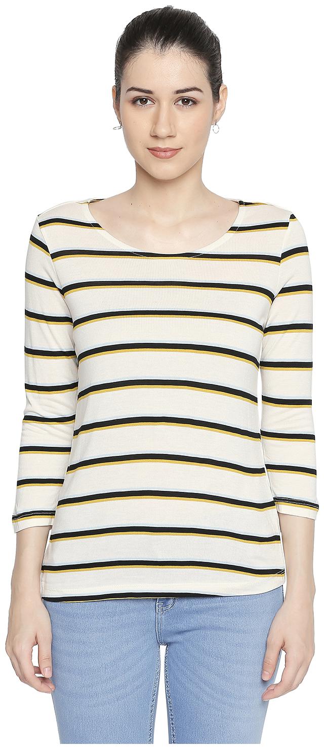 

Annabelle By Pantaloons Women Striped Regular top - White
